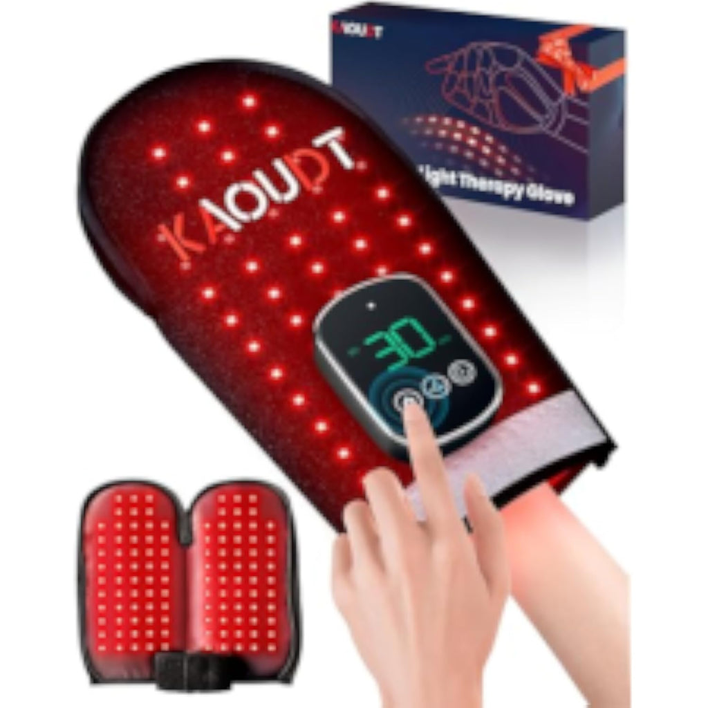 Cordless Red Light Therapy Glove for Hand, 5000mAh Rechargeable Dual-Sided 112 LEDs 660nm&850nm Infrared Light Therapy Device for Hand Finge