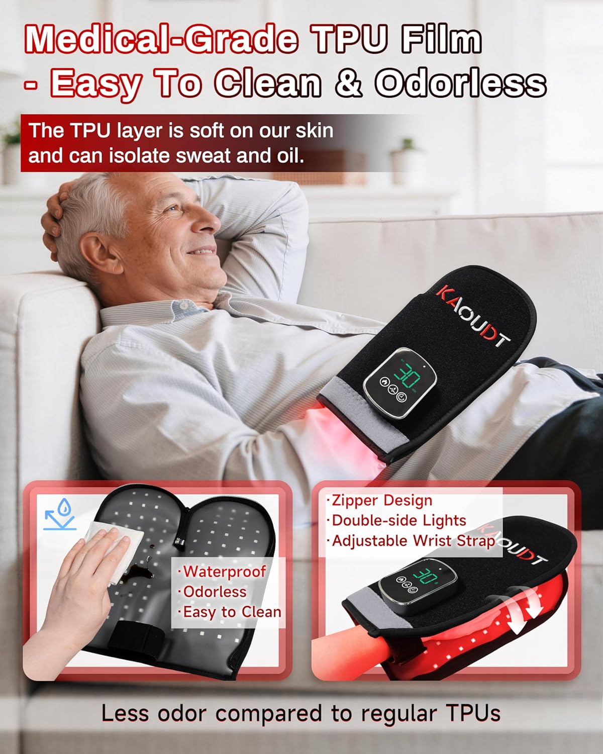 Cordless Red Light Therapy Glove for Hand, 5000mAh Rechargeable Dual-Sided 112 LEDs 660nm&850nm Infrared Light Therapy Device for Hand Finge