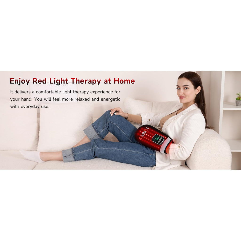 Cordless Red Light Therapy Glove for Hand, 5000mAh Rechargeable Dual-Sided 112 LEDs 660nm&850nm Infrared Light Therapy Device for Hand Finge