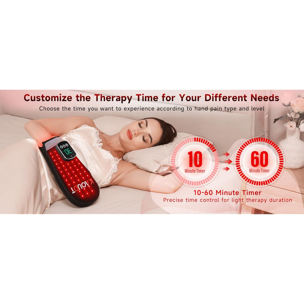 Cordless Red Light Therapy Glove for Hand, 5000mAh Rechargeable Dual-Sided 112 LEDs 660nm&850nm Infrared Light Therapy Device for Hand Finge