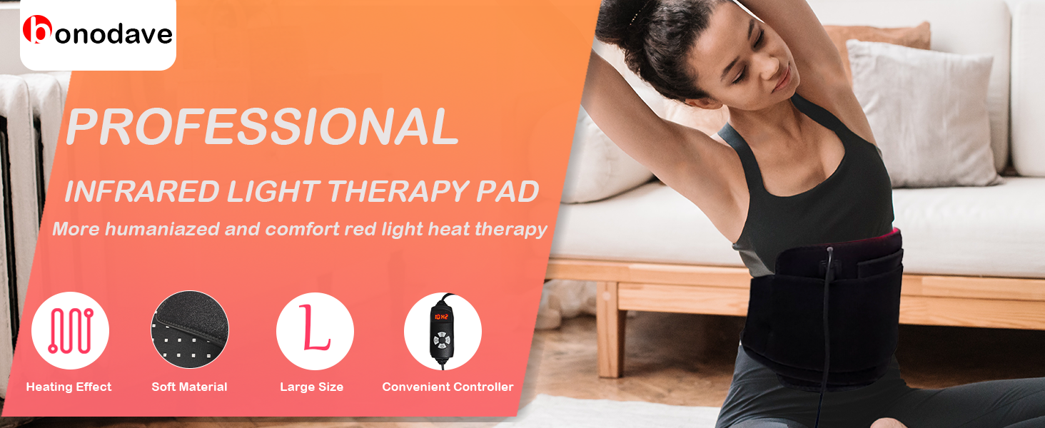 Red Light Therapy Pad for Body Back Knee Shoulder Hands Feet Portable 660nm 850nm Home Use 3 Chips in 1 Infrared Wrap Belt Gift for Women Me