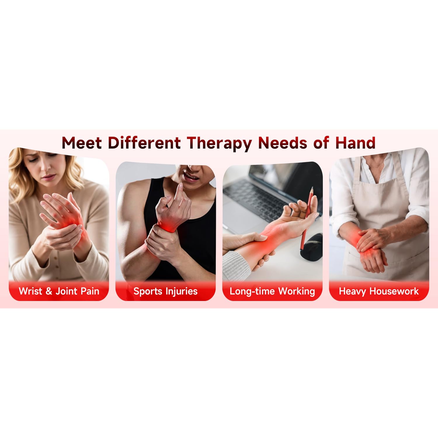 Cordless Red Light Therapy Glove for Hand, 5000mAh Rechargeable Dual-Sided 112 LEDs 660nm&850nm Infrared Light Therapy Device for Hand Finge