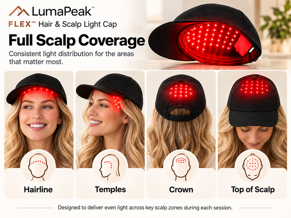 LumaPeak FLEX full scalp coverage zones