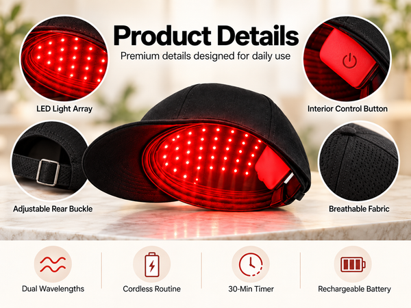 LumaPeak FLEX product details LED array control button adjustable buckle breathable fabric