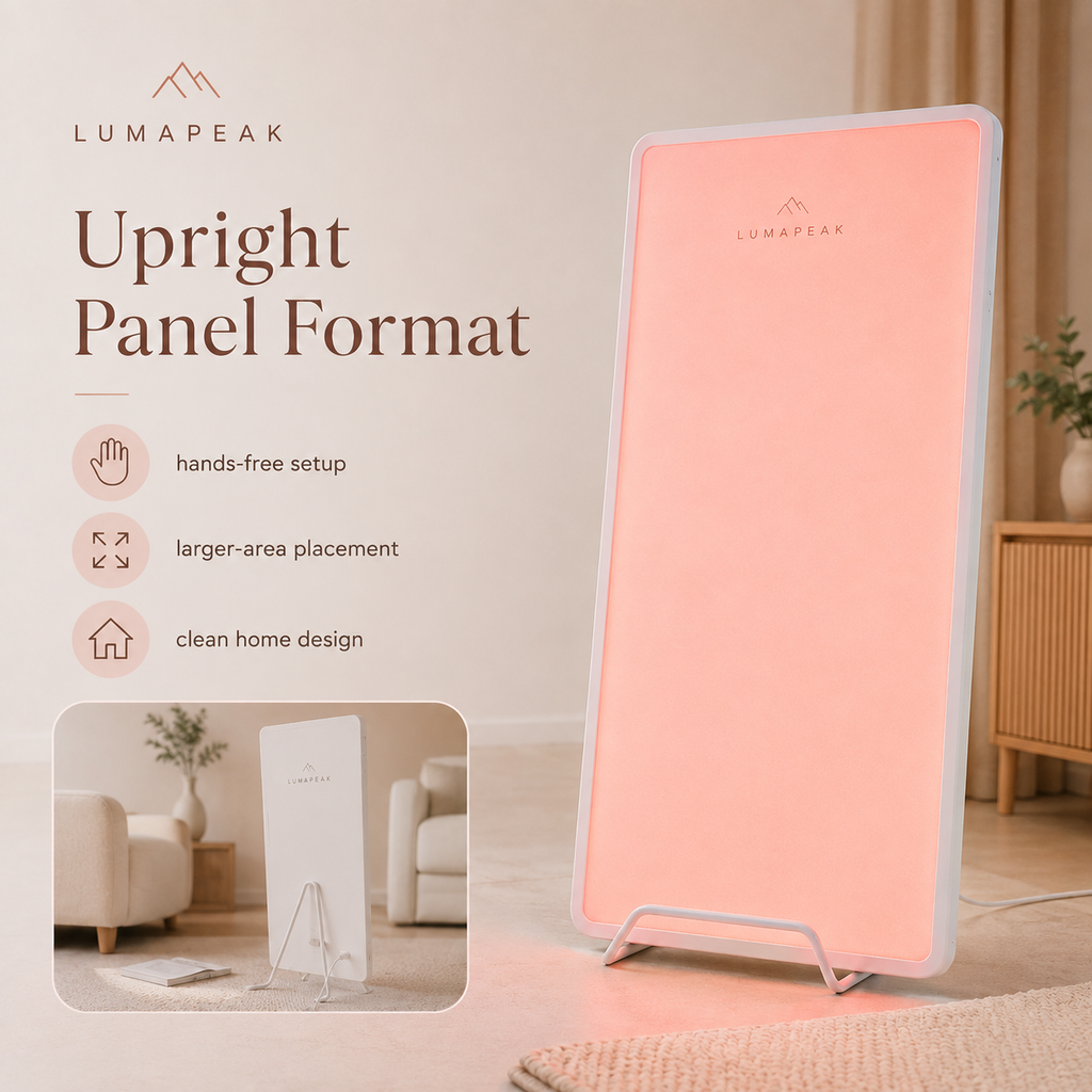LumaPeak Beam Floor Panel upright format and hands-free setup