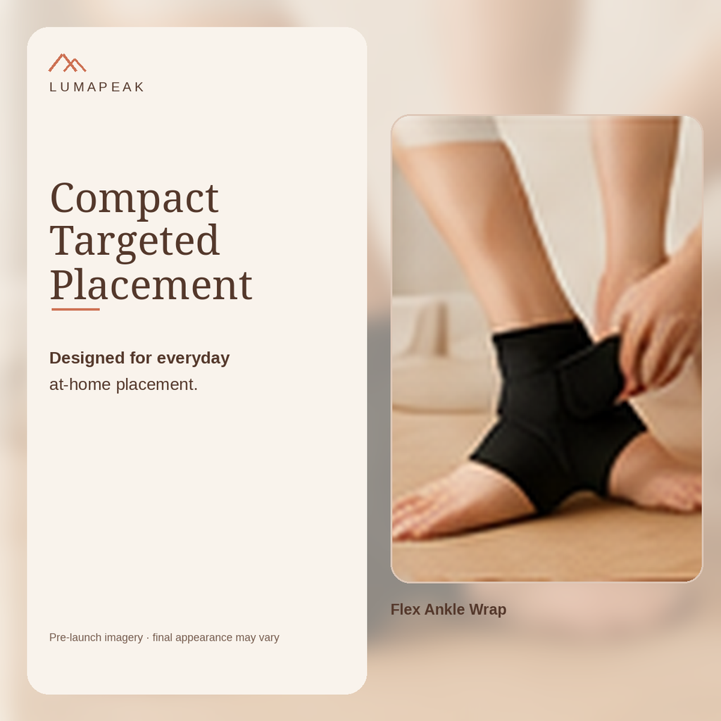 LumaPeak Flex Ankle Wrap compact at-home placement