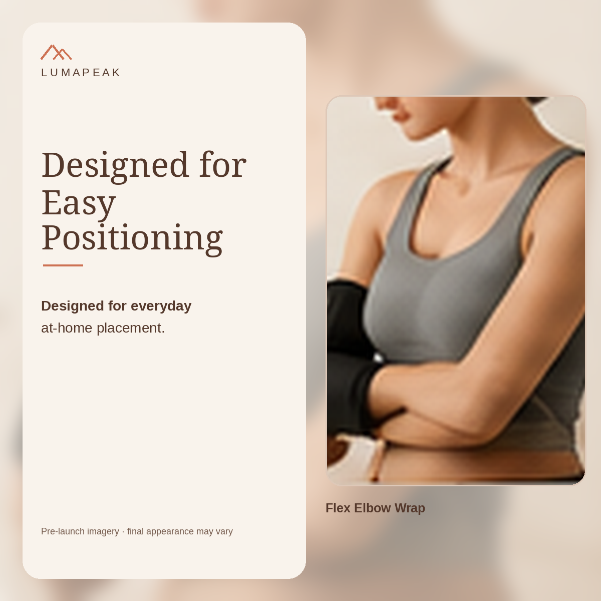LumaPeak Flex Elbow Wrap easy at-home positioning