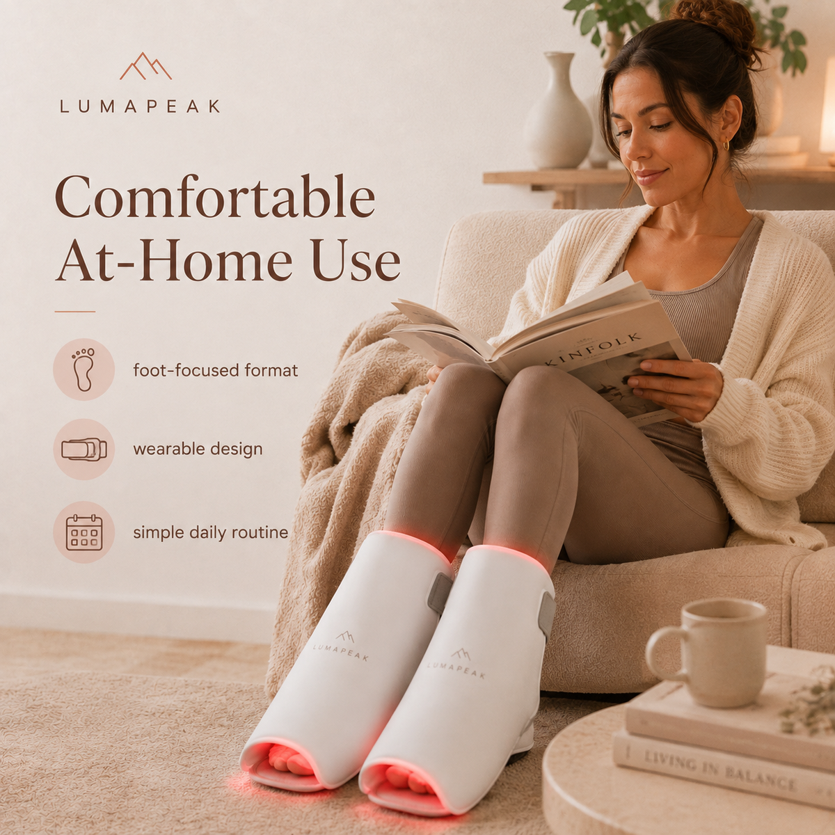 LumaPeak Flex Foot Boot comfortable at-home routine