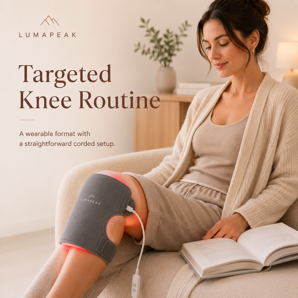 LumaPeak Flex Knee Wrap targeted knee at-home routine