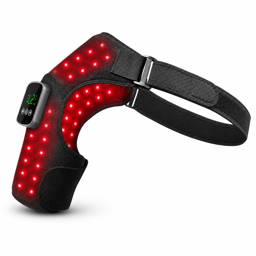 LumaPeak FLEX rechargeable black red light shoulder wrap with integrated controller
