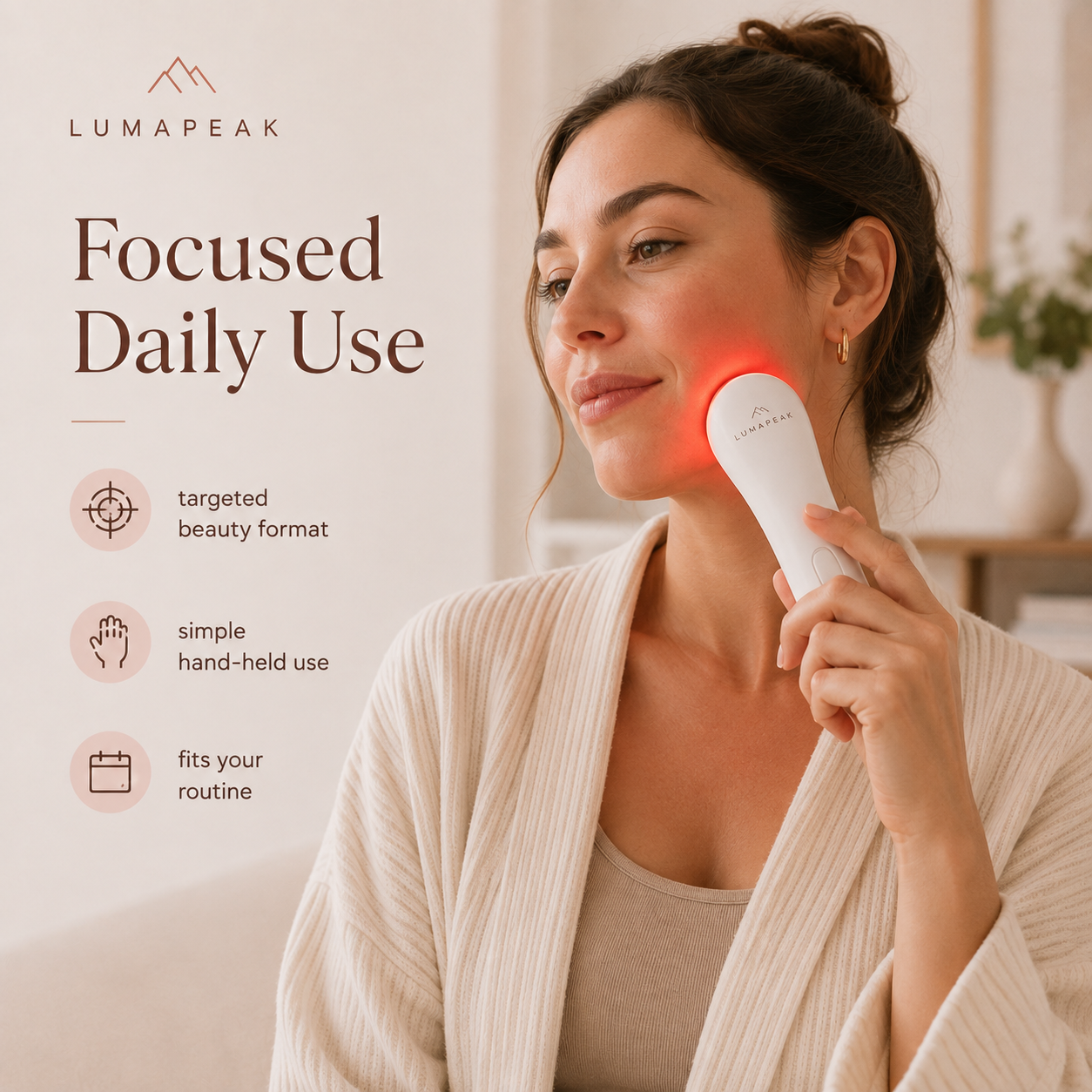 LumaPeak Glow Beauty Wand focused daily handheld use