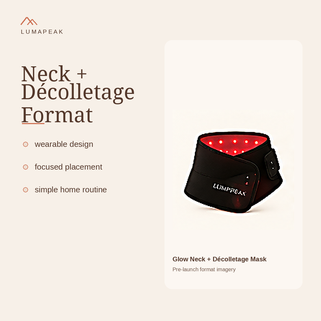 LumaPeak Glow Neck and Décolletage Mask wearable format