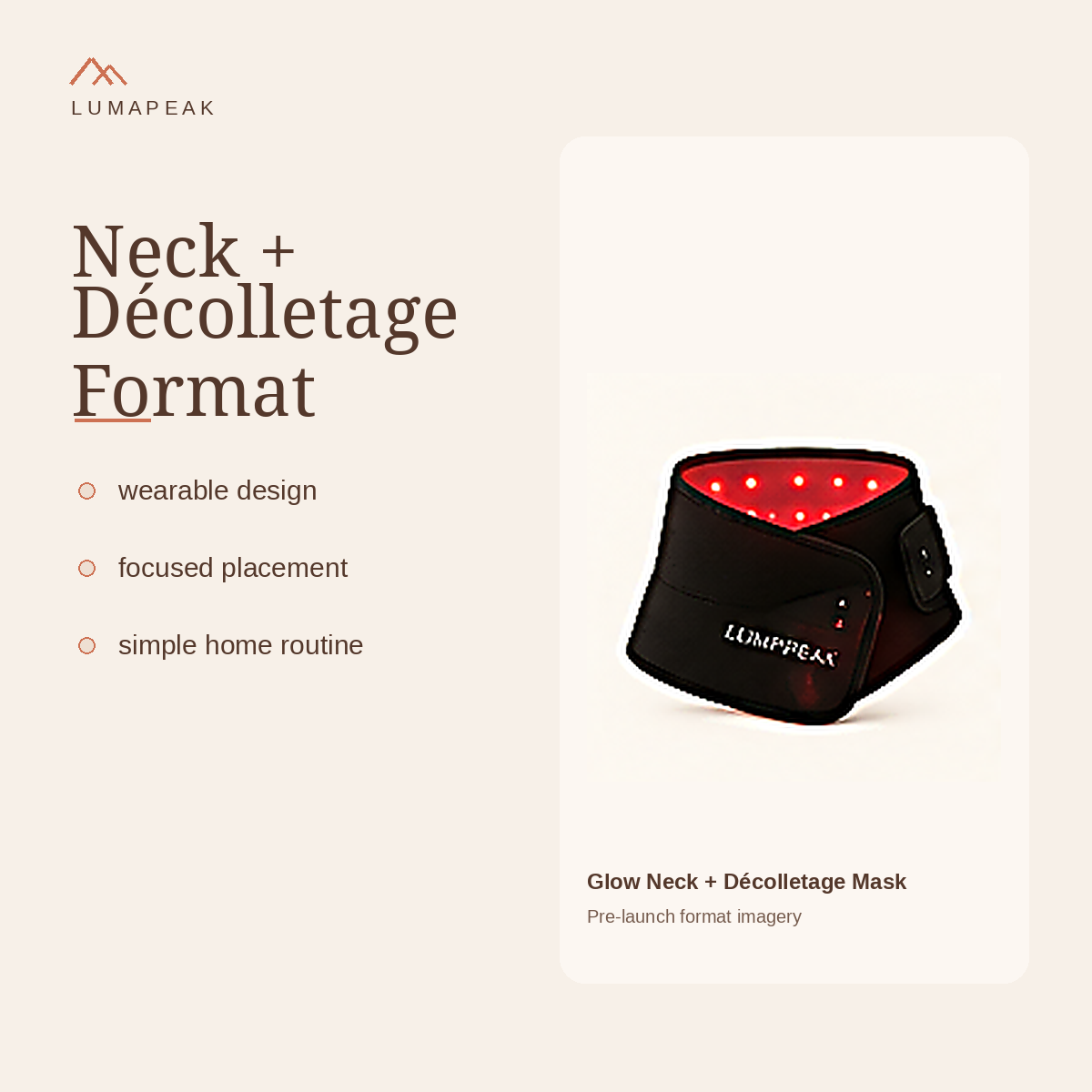 LumaPeak Glow Neck and Décolletage Mask wearable format