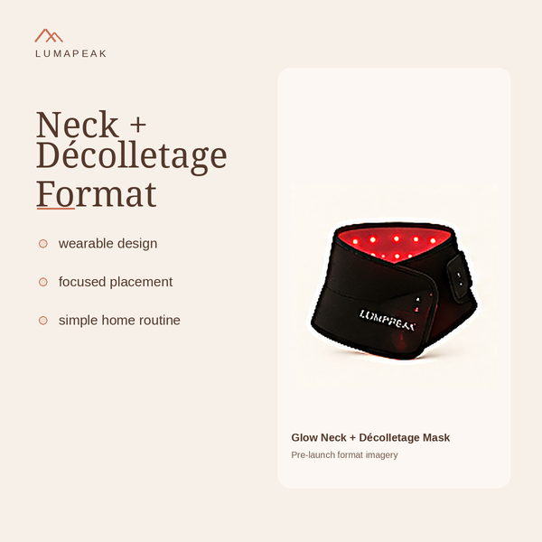 LumaPeak Glow Neck and Décolletage Mask wearable format
