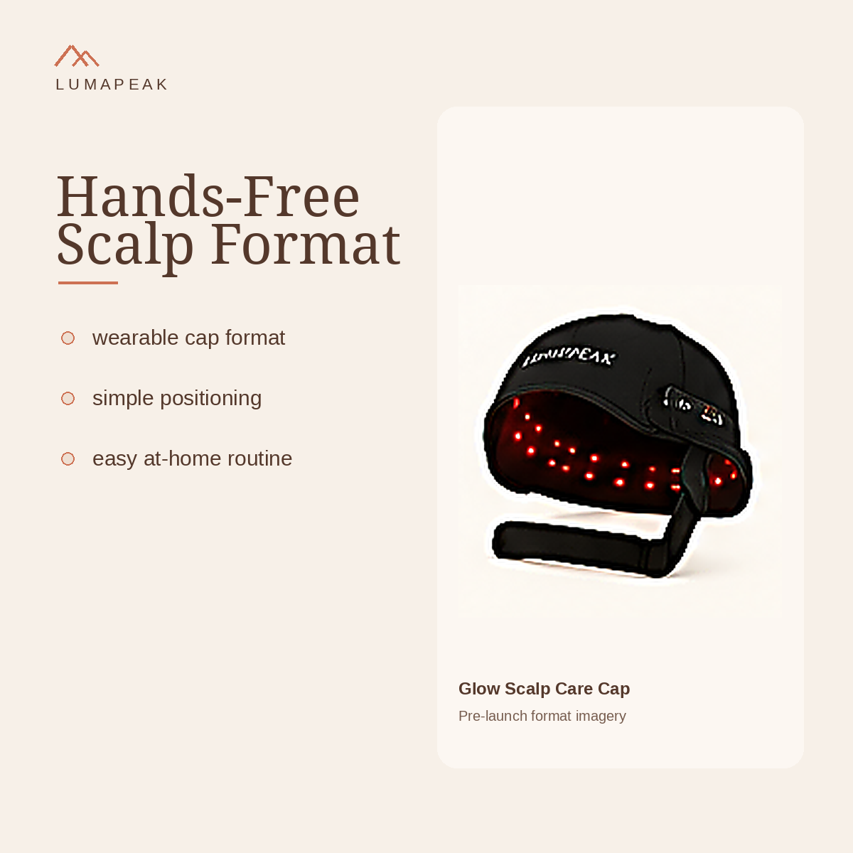 LumaPeak Glow Scalp Care Cap hands-free wearable format